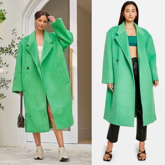 BLANCA Jackets & Blazers - BLANCA Adeline Wool Blend Oversized Coat In Green NWT Size XS/S